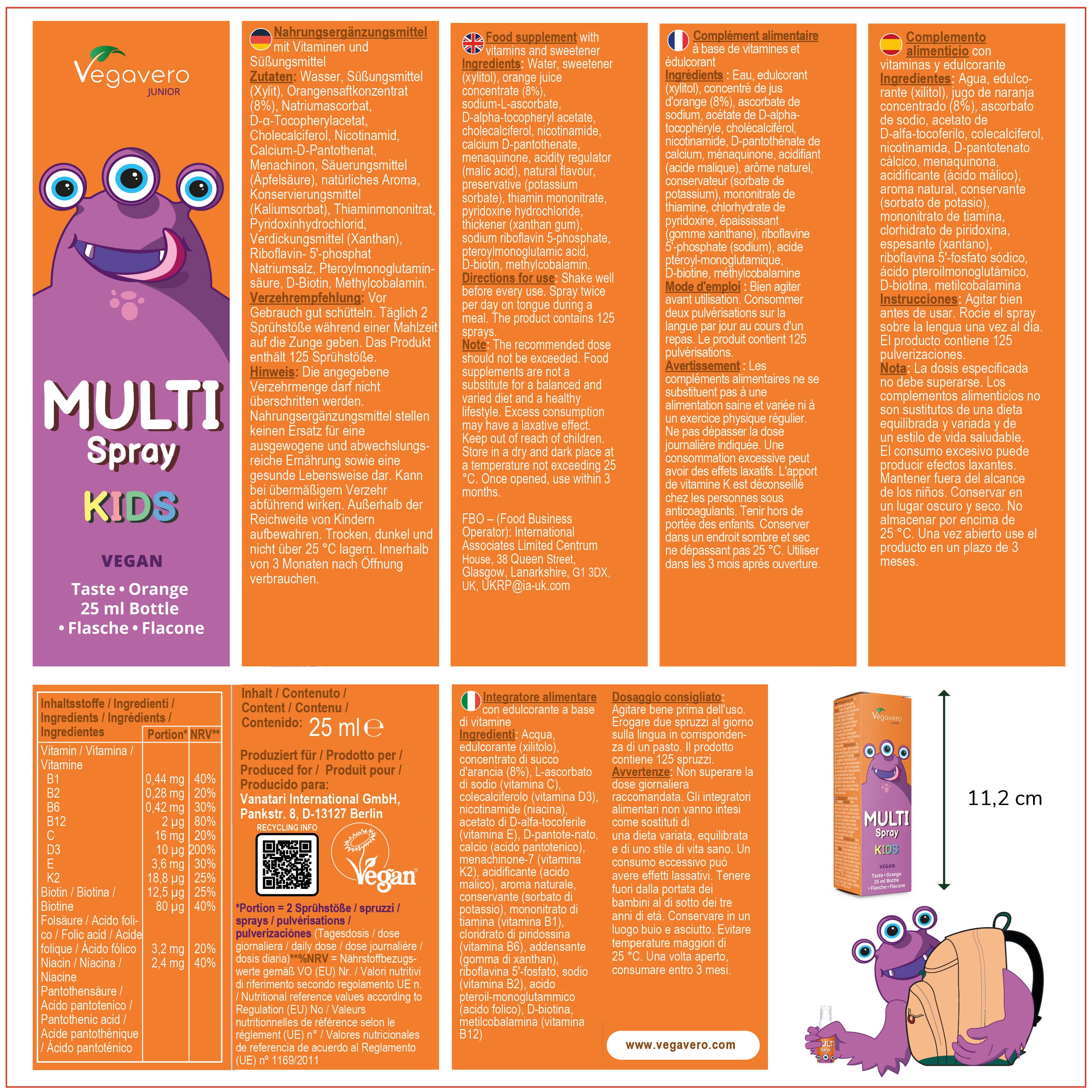VEGAVERO Multivitamin Spray Junior