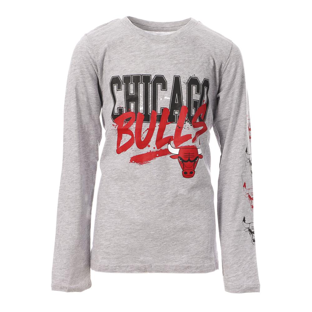NBA T-shirt Manches Longues Gris Garçon NBA Busy CHICAGO BULLS