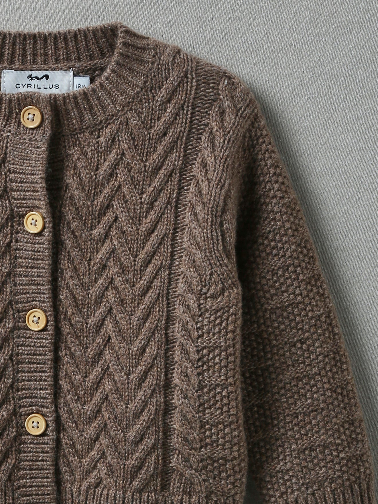 Cardigan torsadé Bébé laine majoritaire