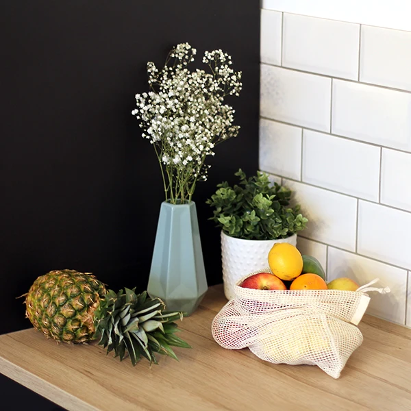 Set de 3 filets pour fruits et légumes en coton Livoo