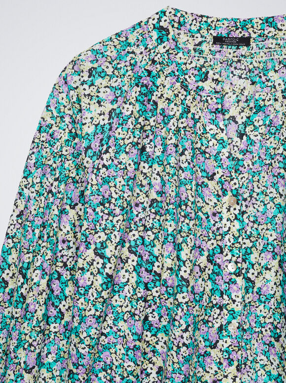 Camisa com estampa floral - Multicolorida