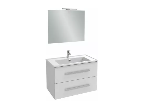 Pack meuble vasque 80 cm JACOB DELAFON Ola up blanc + miroir + spot
