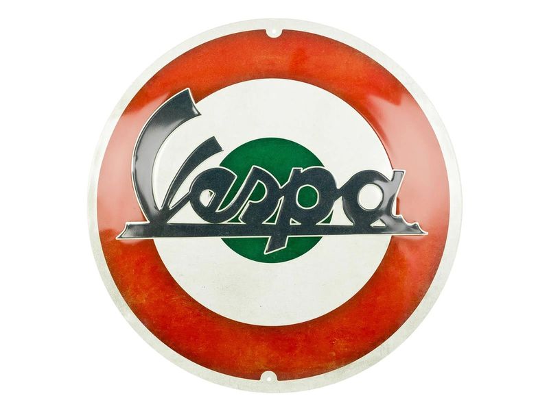 Nostalgic Art Schild Vespa Mehrfarbig Rundes Metallschild mit Motivprägung