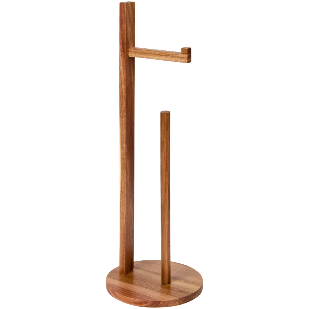 Porte-rouleaux de papier WC avec support en acacia