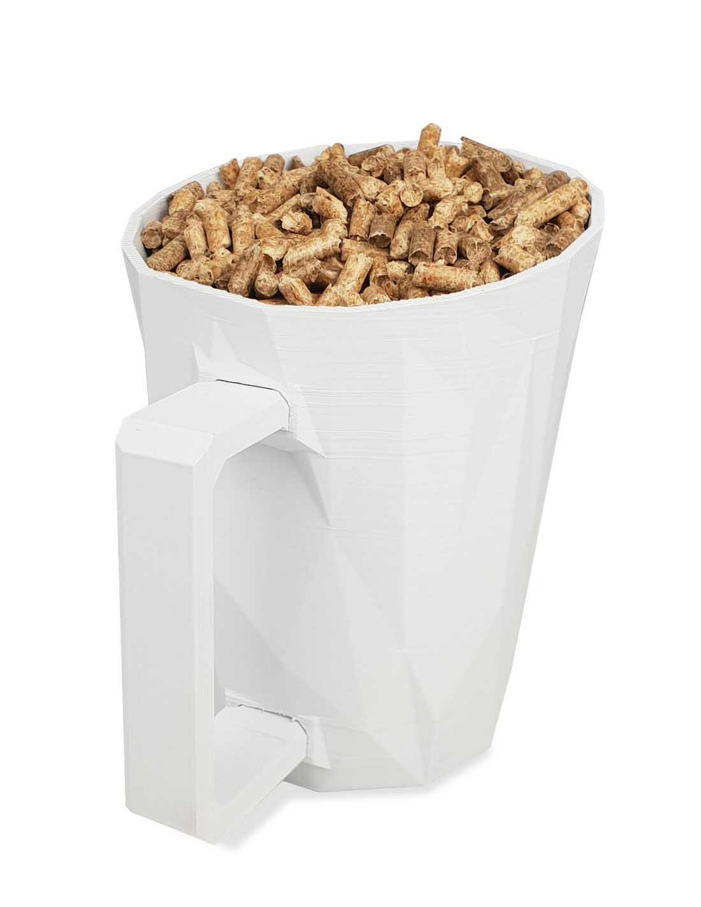Pelle à pellets blanche avec tamis