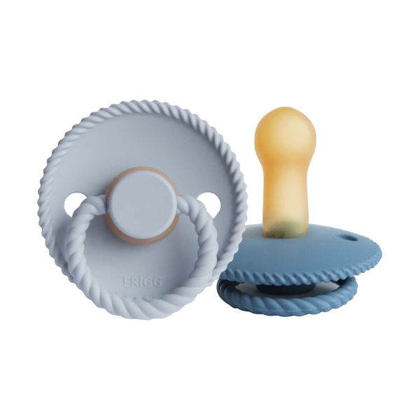 FRIGG Rope Fopspeen Croissant / Olive 0-6 Mnd 2 Stuks