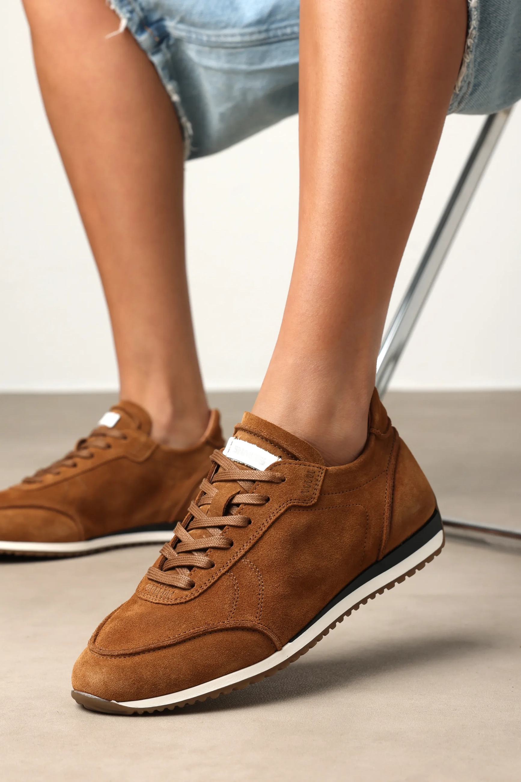 TAYA BASE Sneaker suede Cognac