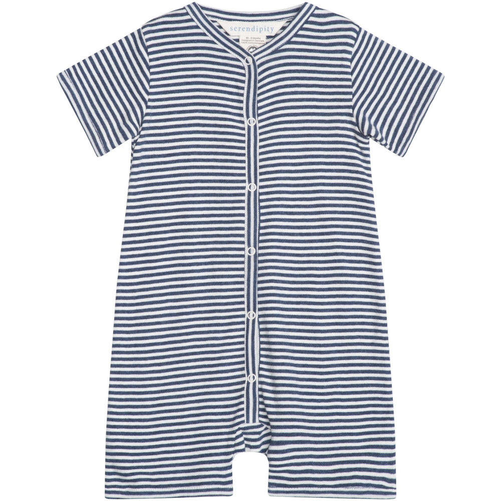 Køb Serendipity Navy/Offwhite Baby Kort Dragt Stripe