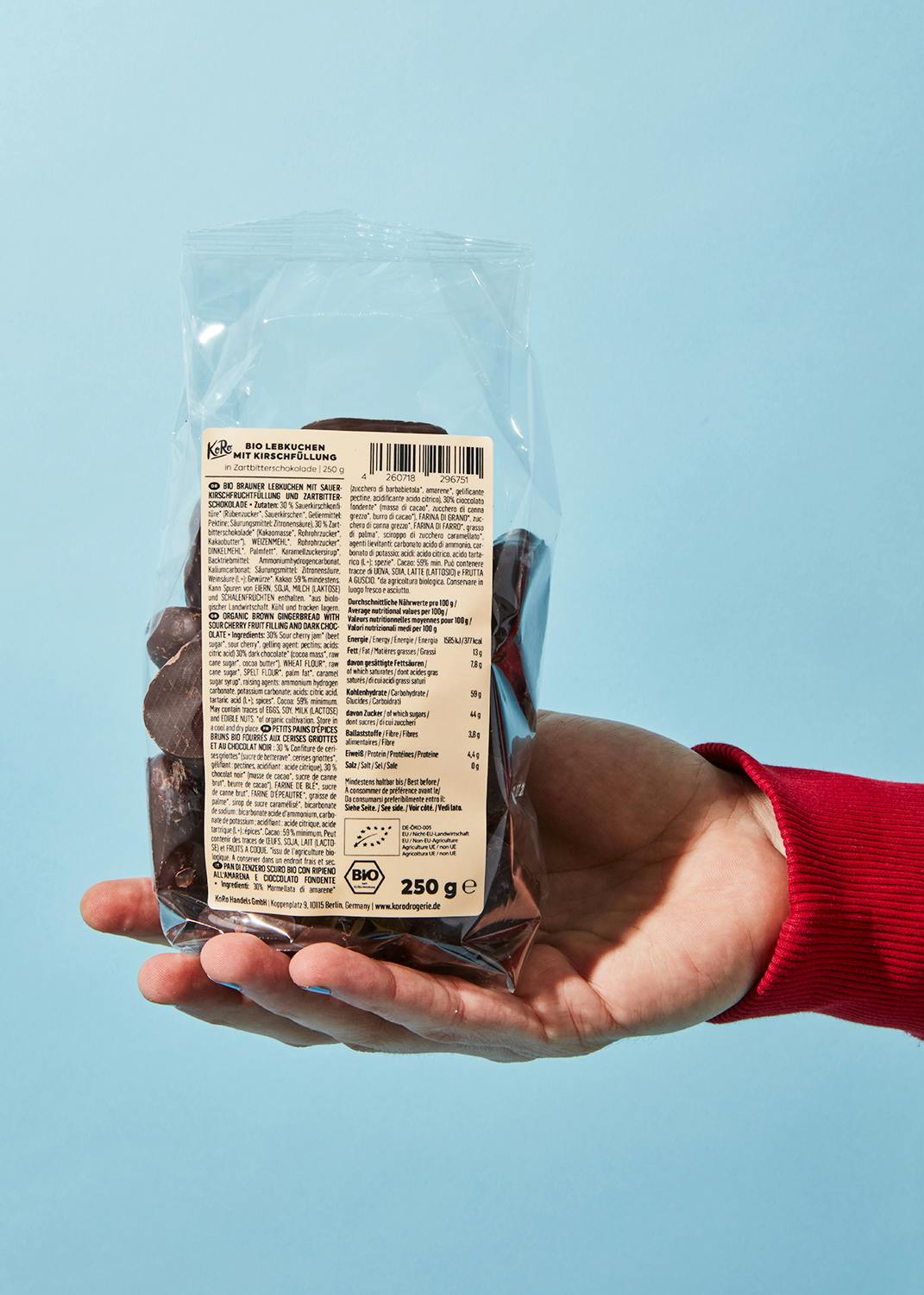 Bio Lebkuchenherzen mit Kirschfüllung 250 g