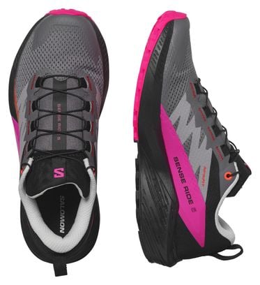 Chaussures de Trail Femme Salomon Sense Ride 5 Gris/Rose