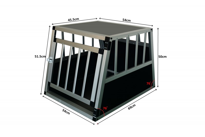 Hundebox Alu geneigte Rückseite S hellbraun