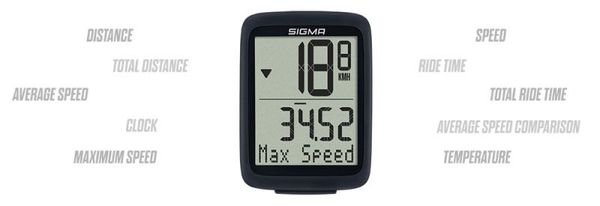BC 10.0 WR Velocomputer mit Kabel  schwarzweiss
