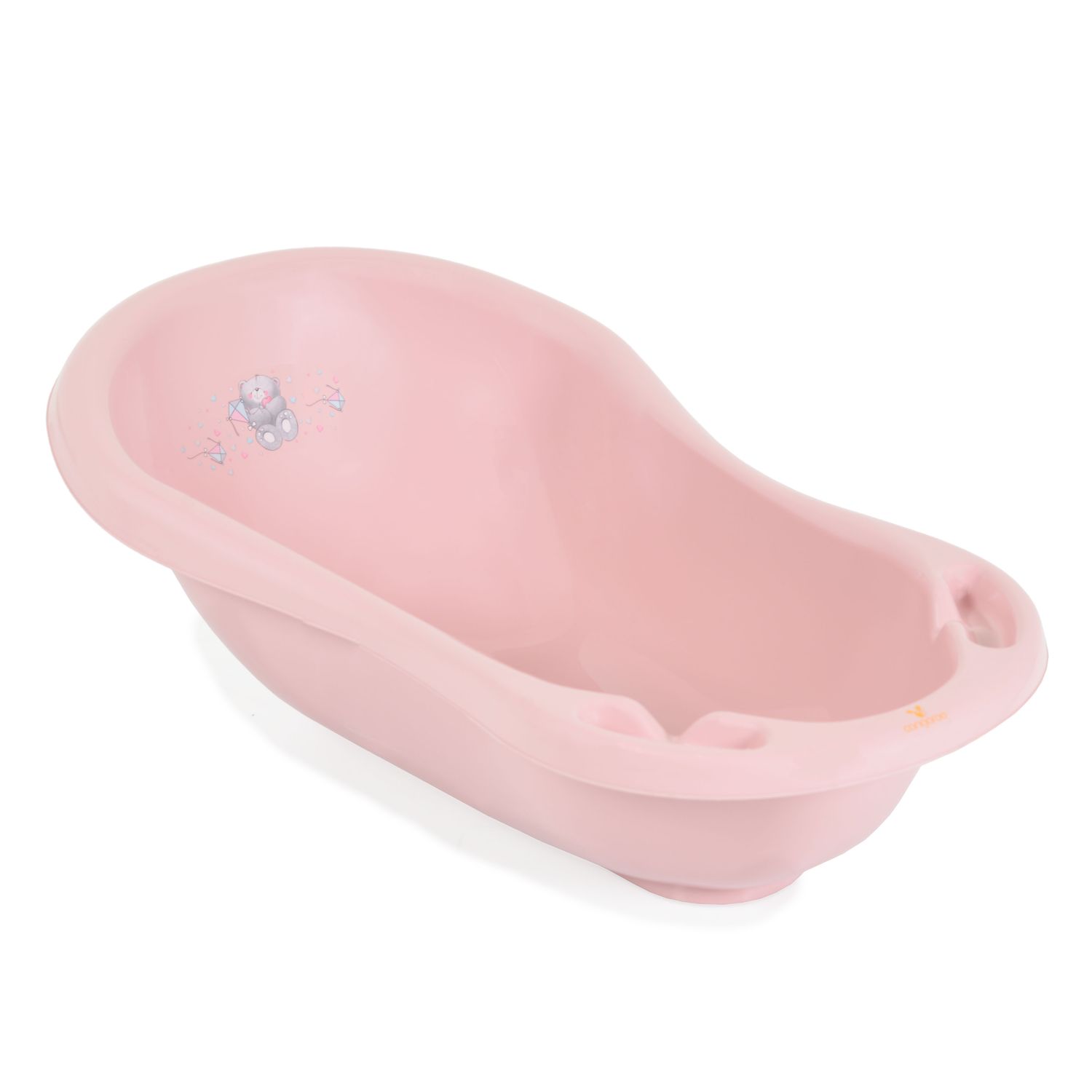 Cangaroo Baby Badewanne Basic 80 cm rutschfest, anatomische Form, Ablagefächer rosa