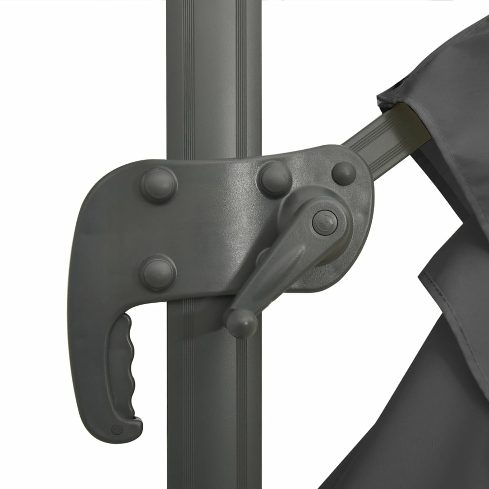 Parasol meuble de jardin cantilever à double toit 300 x 300 cm anthracite