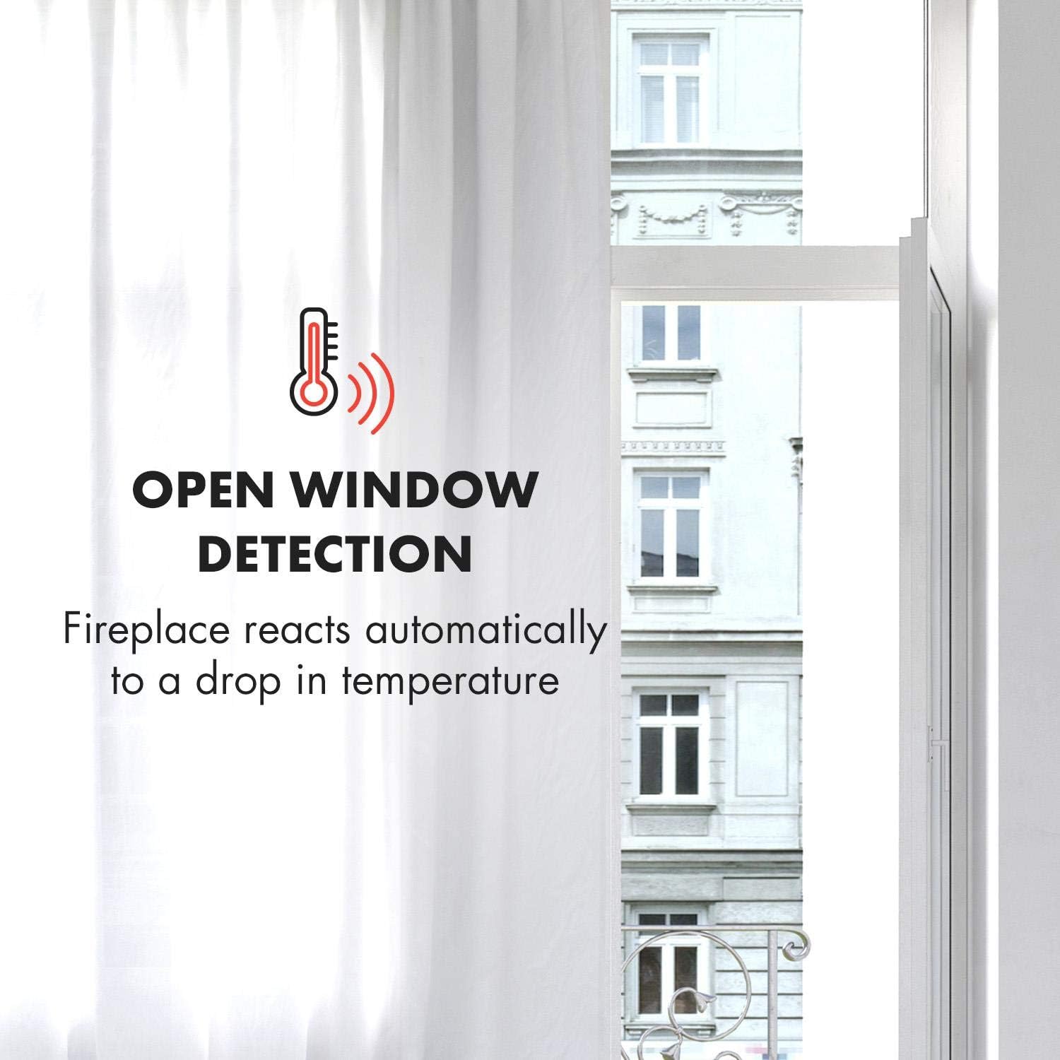 Klarstein Elektrokamin, Elektro Heizungen für Wohnzimmer & Innenräume, Elektrischer Kamin mit LED Flammen, mit Fernbedienung, Heizlüfter mit Timer, Einstellbarer Thermostat, Heizung 1900 W