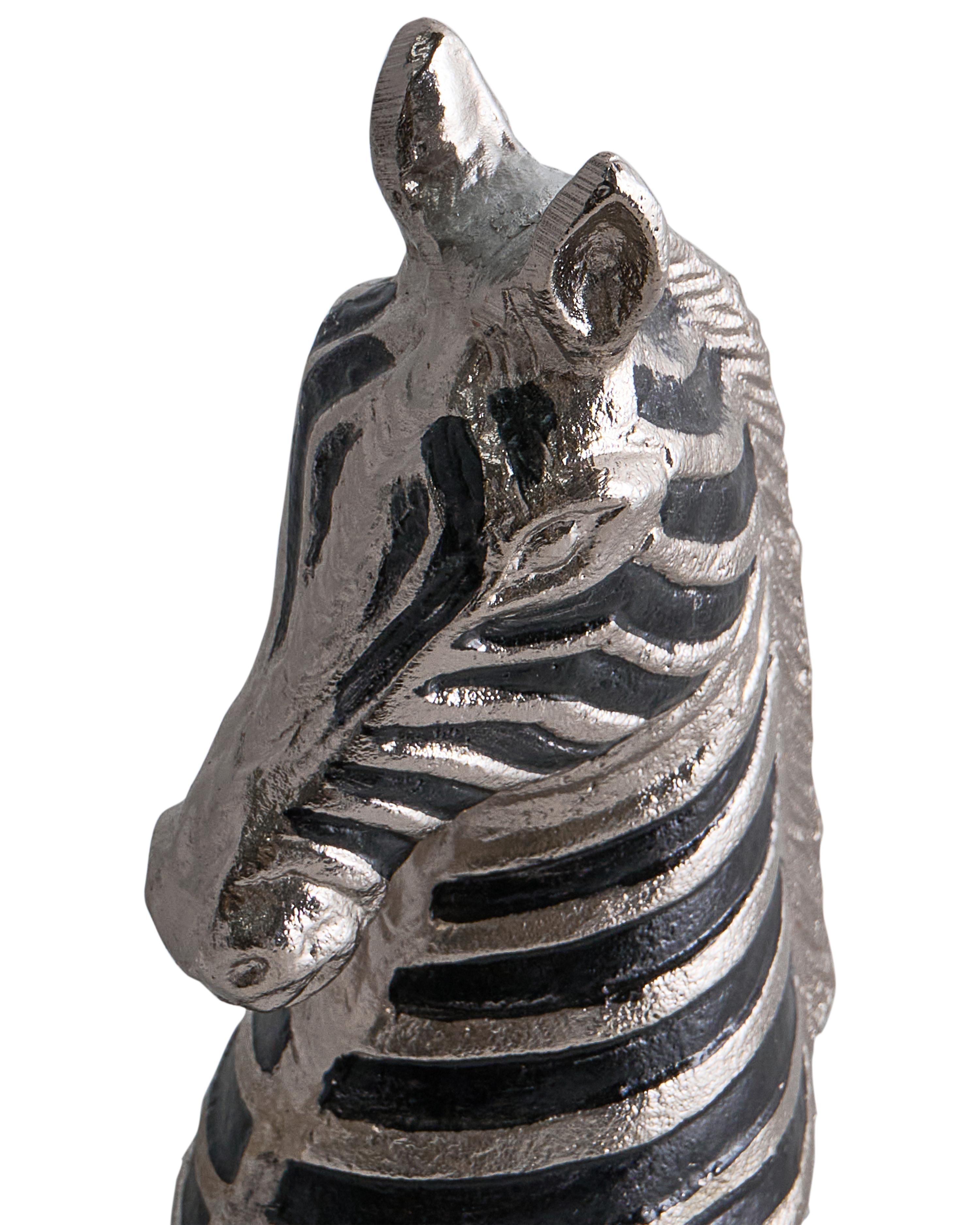 Figuur Zebra ZAGORA Metaal Zwart/zilver