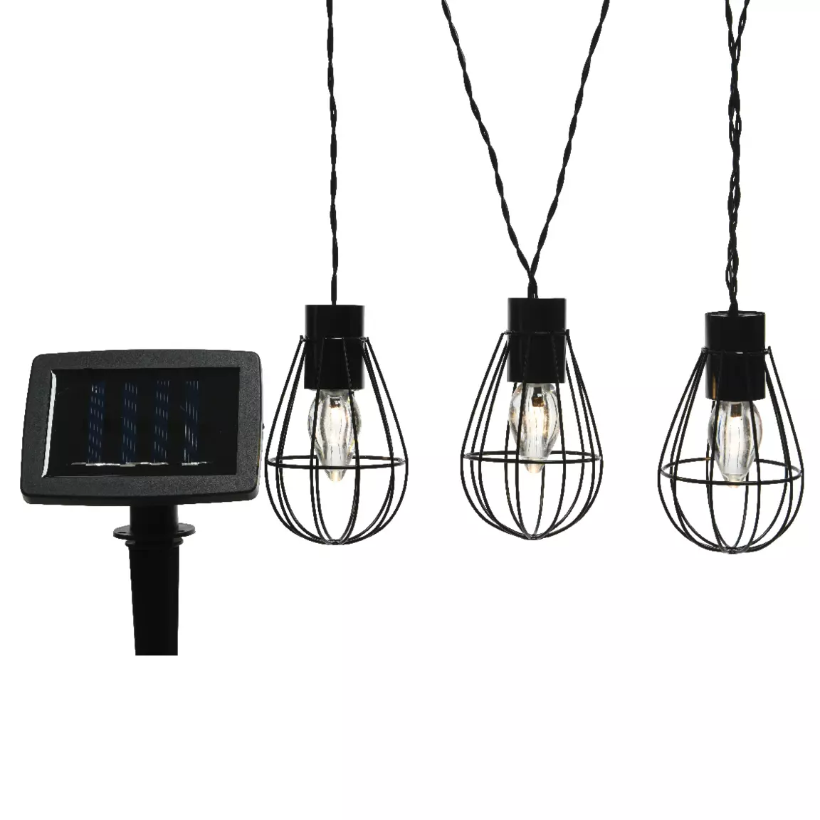 Guirlande lumineuse solaire en métal 3,5 m 8 LED Indus Blanc chaud