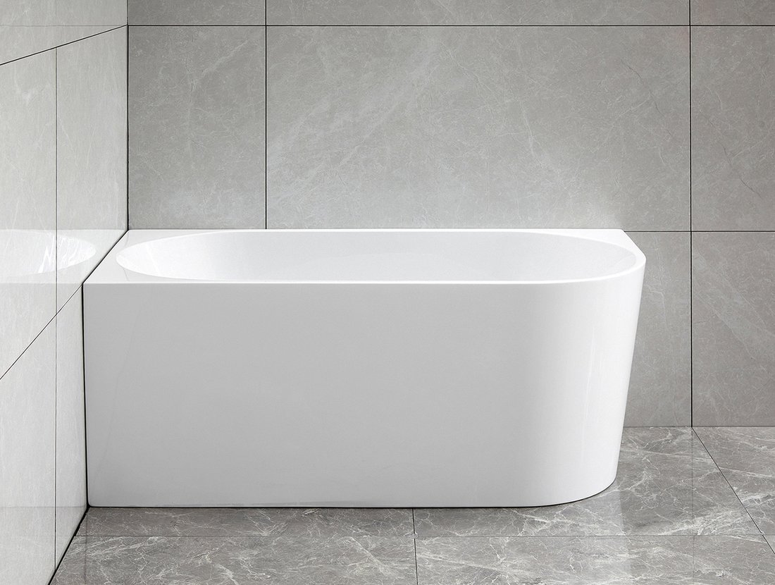 Aqualine Tibera half-vrijstaand zitbad links 140x70x58cm wit