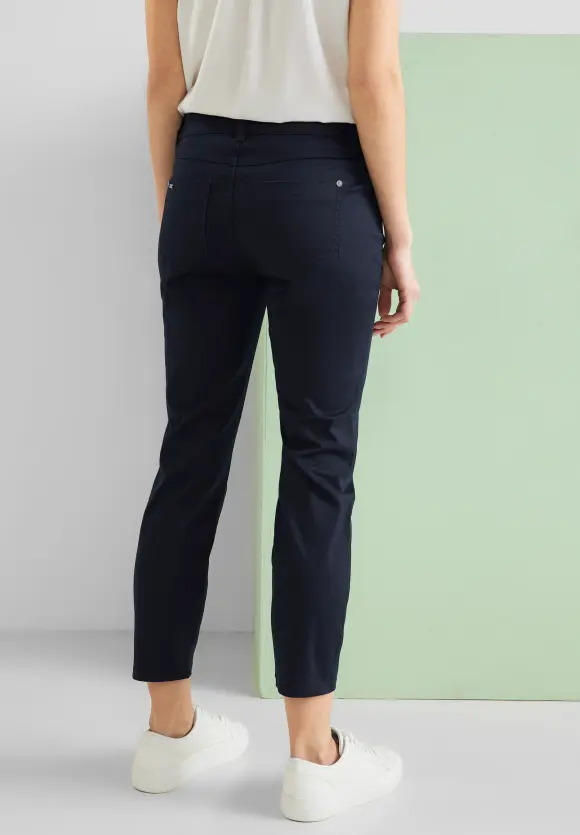 Casual Fit Seidenoptik Hose - deep blue