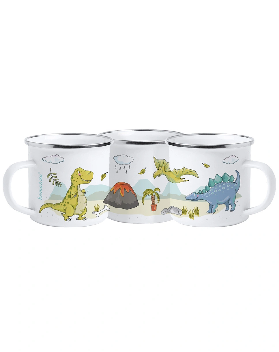 Emaille-Tasse DINOS in bunt