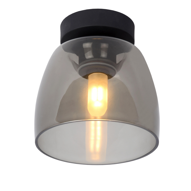 Lucide Tyler plafondlamp Ø16.1 badkamer IP44 zwart