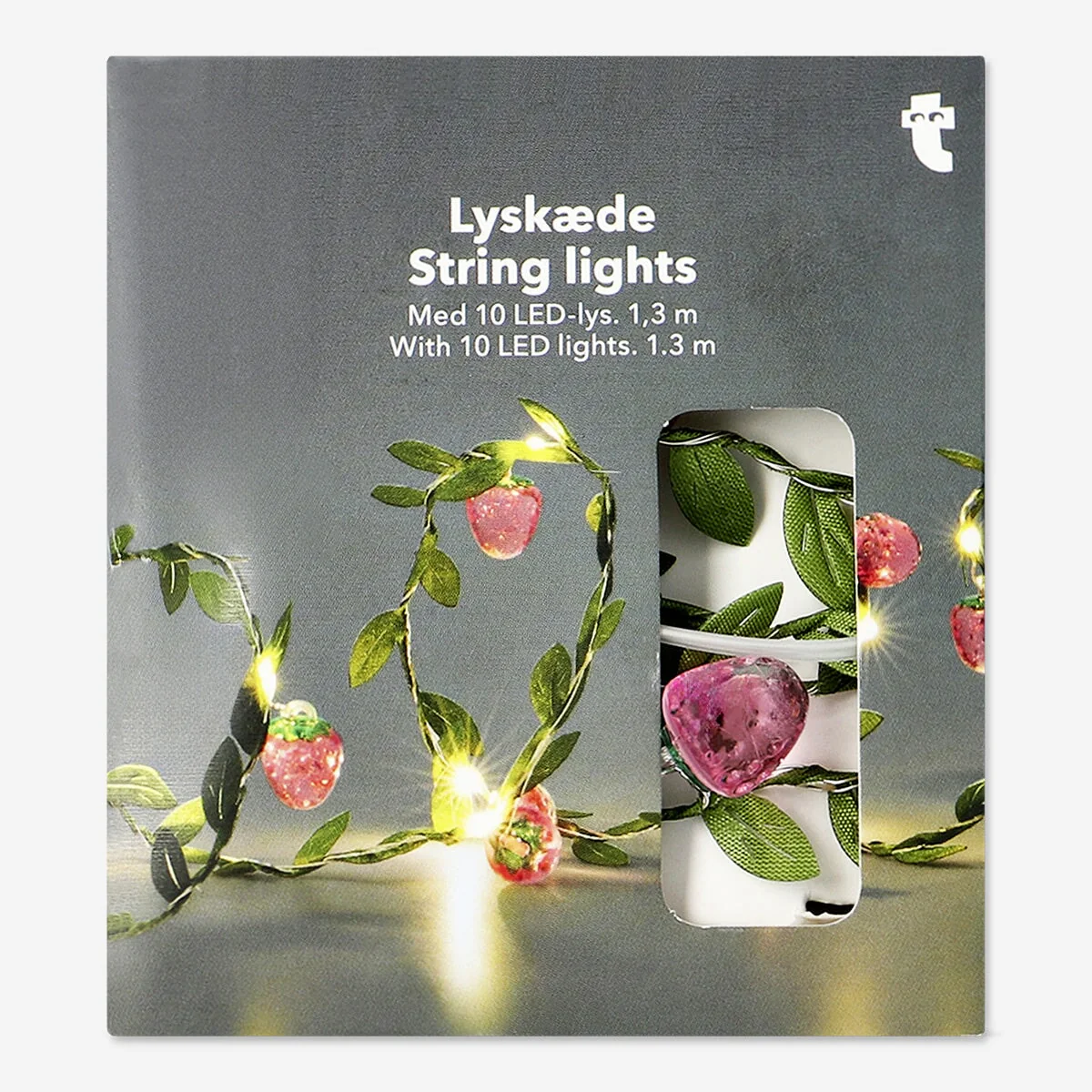 Lyskæder med jordbær - 7,5 cm