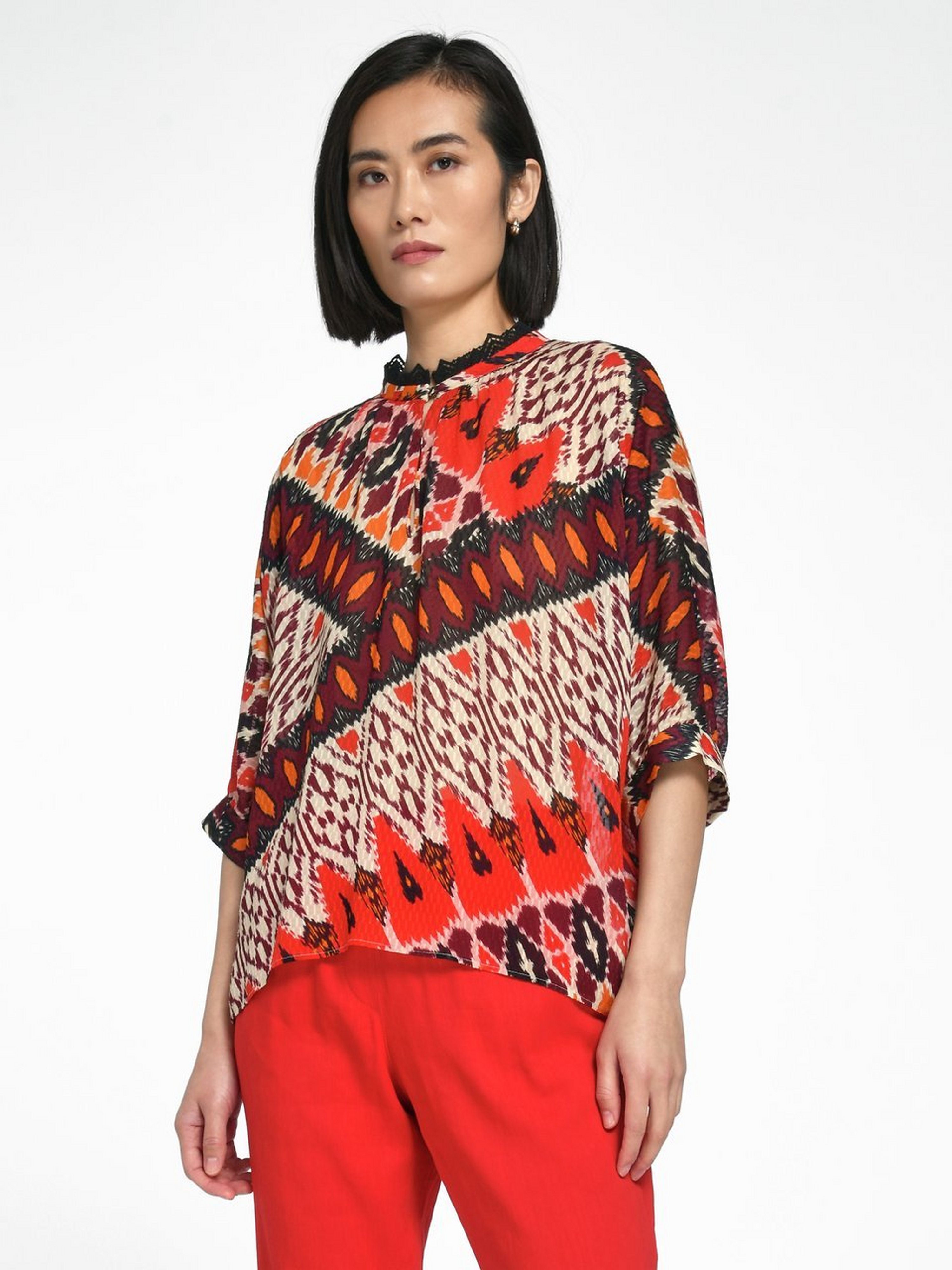 Bluse mit 3/4-Fledermausarm