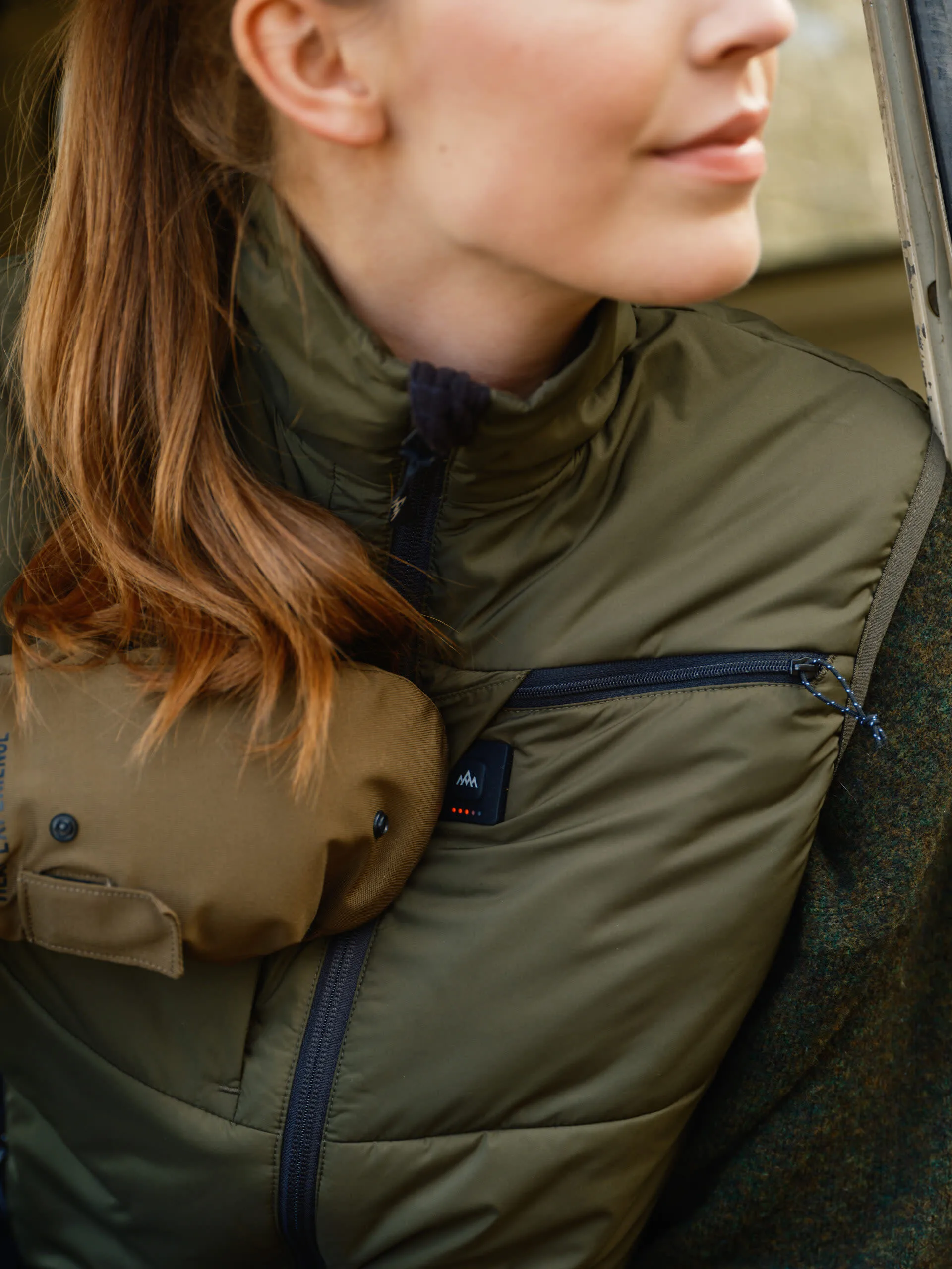 Heat Experience Women's Heated Hunt Vest Olive Green