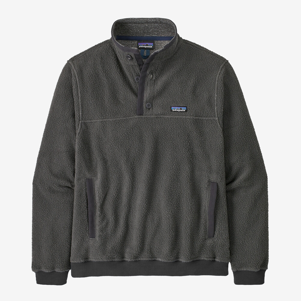 Herren-Fleecepullover mit Lammfellfutter und Knöpfen