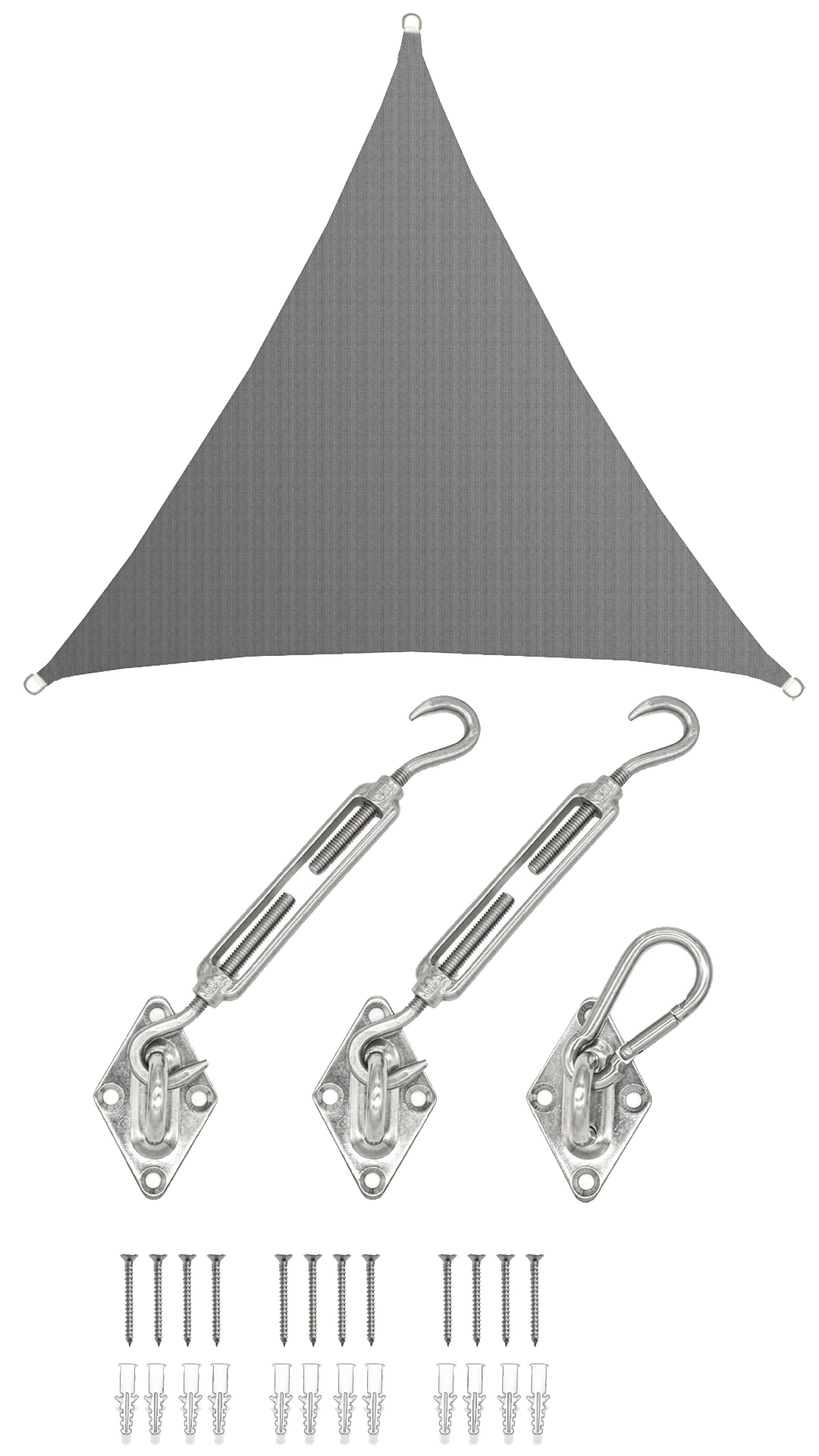 AMANKA 3 x 3 x 3 luchtdoorlatend UV schaduwdoek - Gray