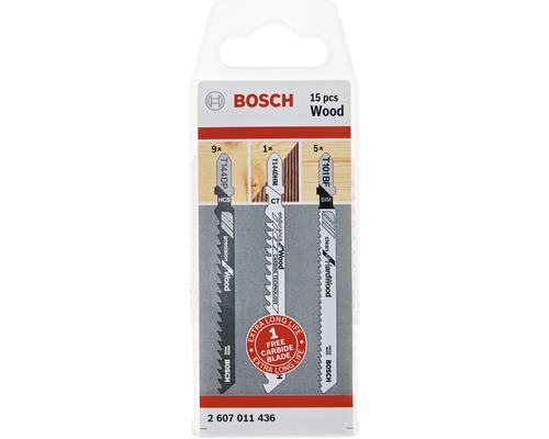 Bosch JSB Decoupeerzaagbladenset Buis Houtverpakking 15-delig