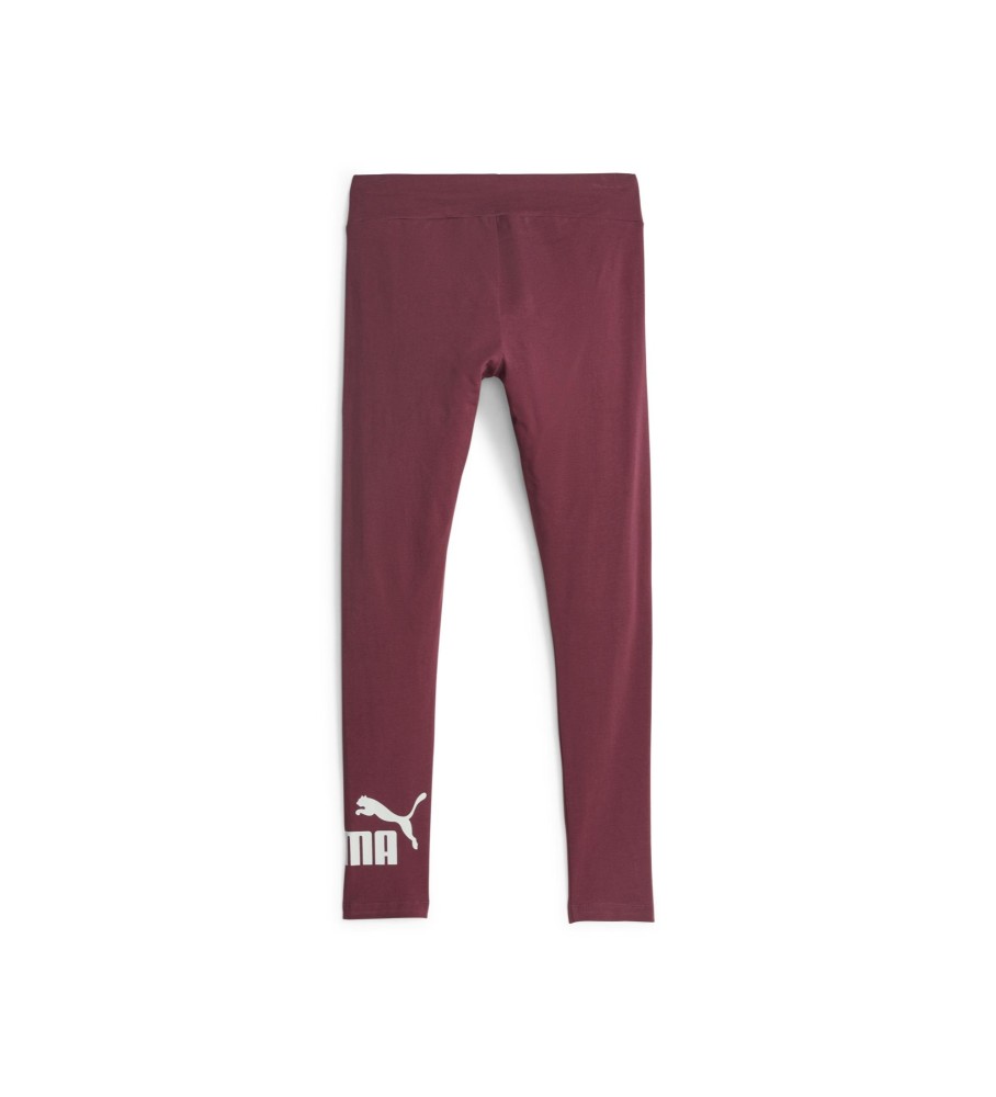 Calça legging Puma Essentials com logo, cor bordô