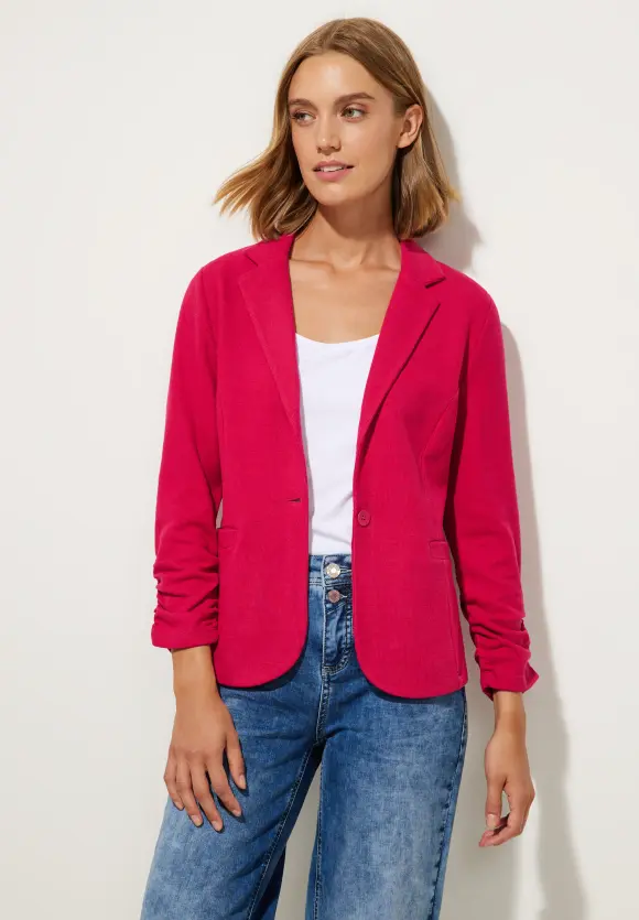 Basic Blazer mit Raffungen - carmine red