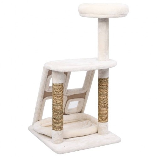 Arranhador para gatos com plataformas e cama, marrom