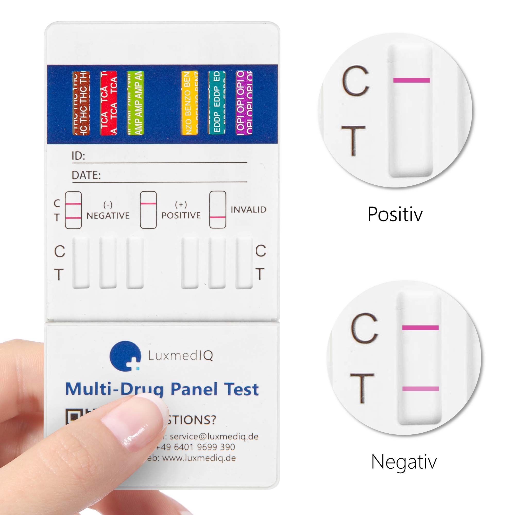 LuxmedIQ Drogenschnelltest für 12 Drogenarten - Urin Drogentest Multi 12 - Testkassette