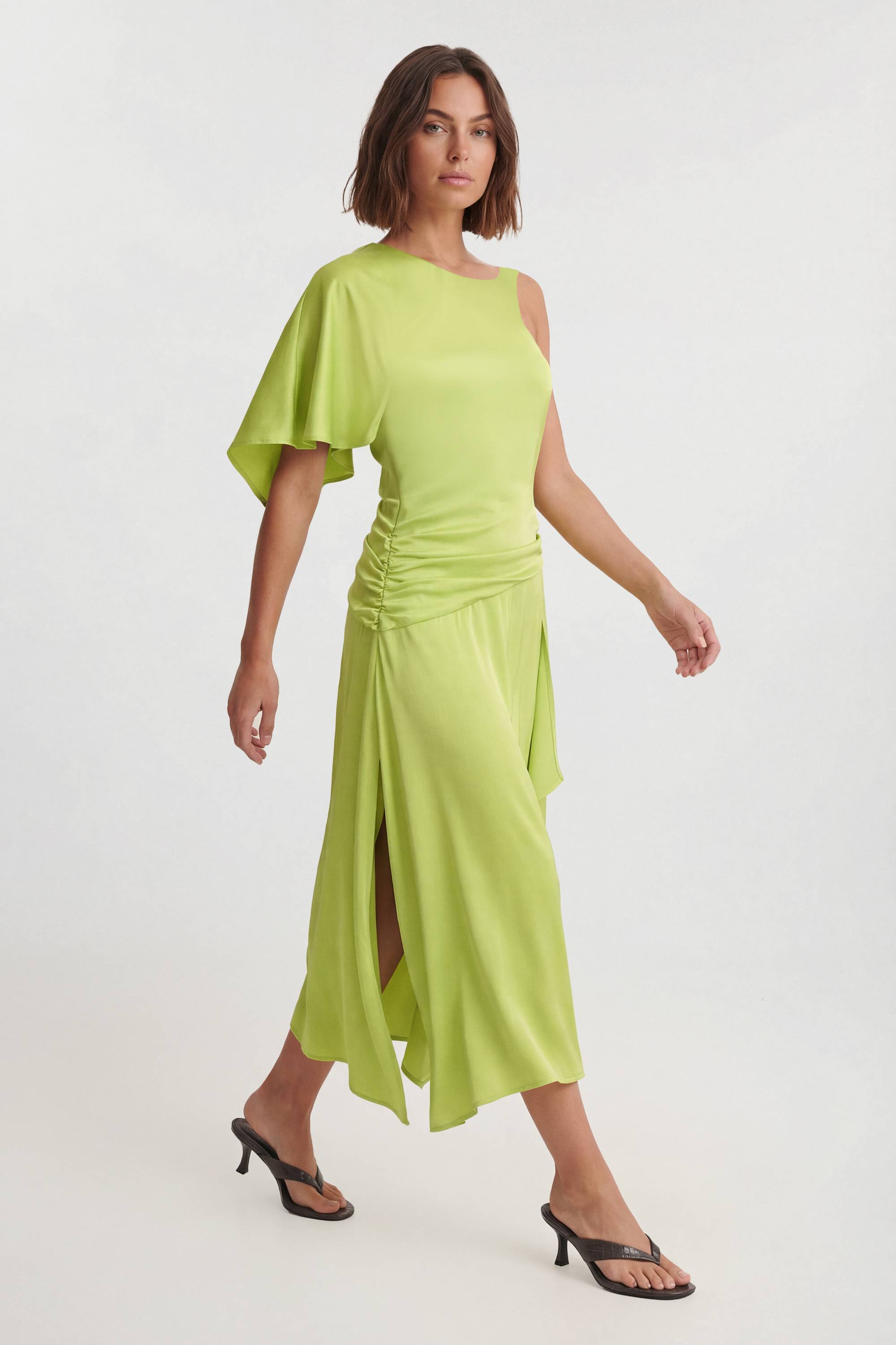 KarenMillen Robe Midi Drapée En Satin De Viscose