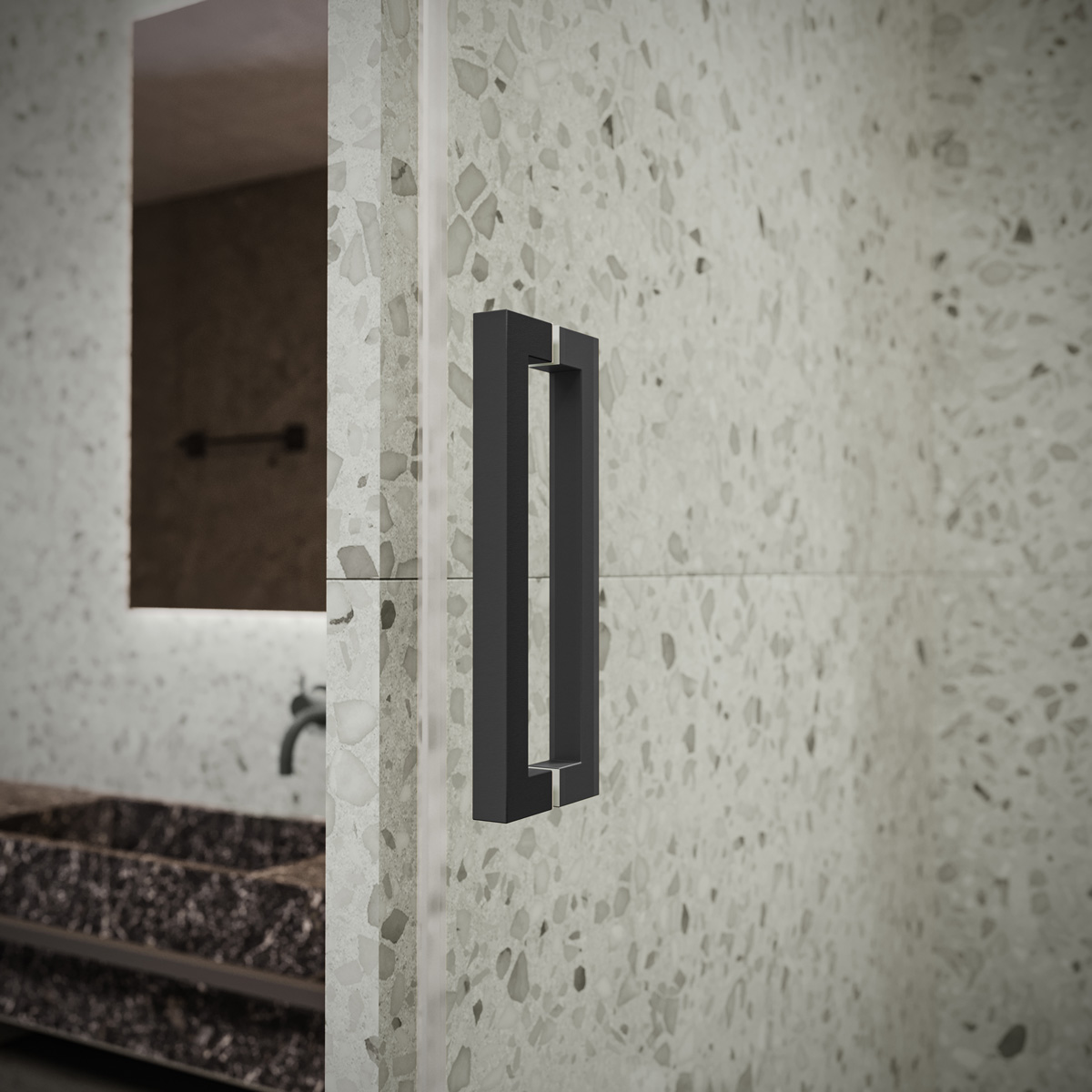 Saniclear Modern douchecabine 80x70 met 70cm deur anti-kalk zwart