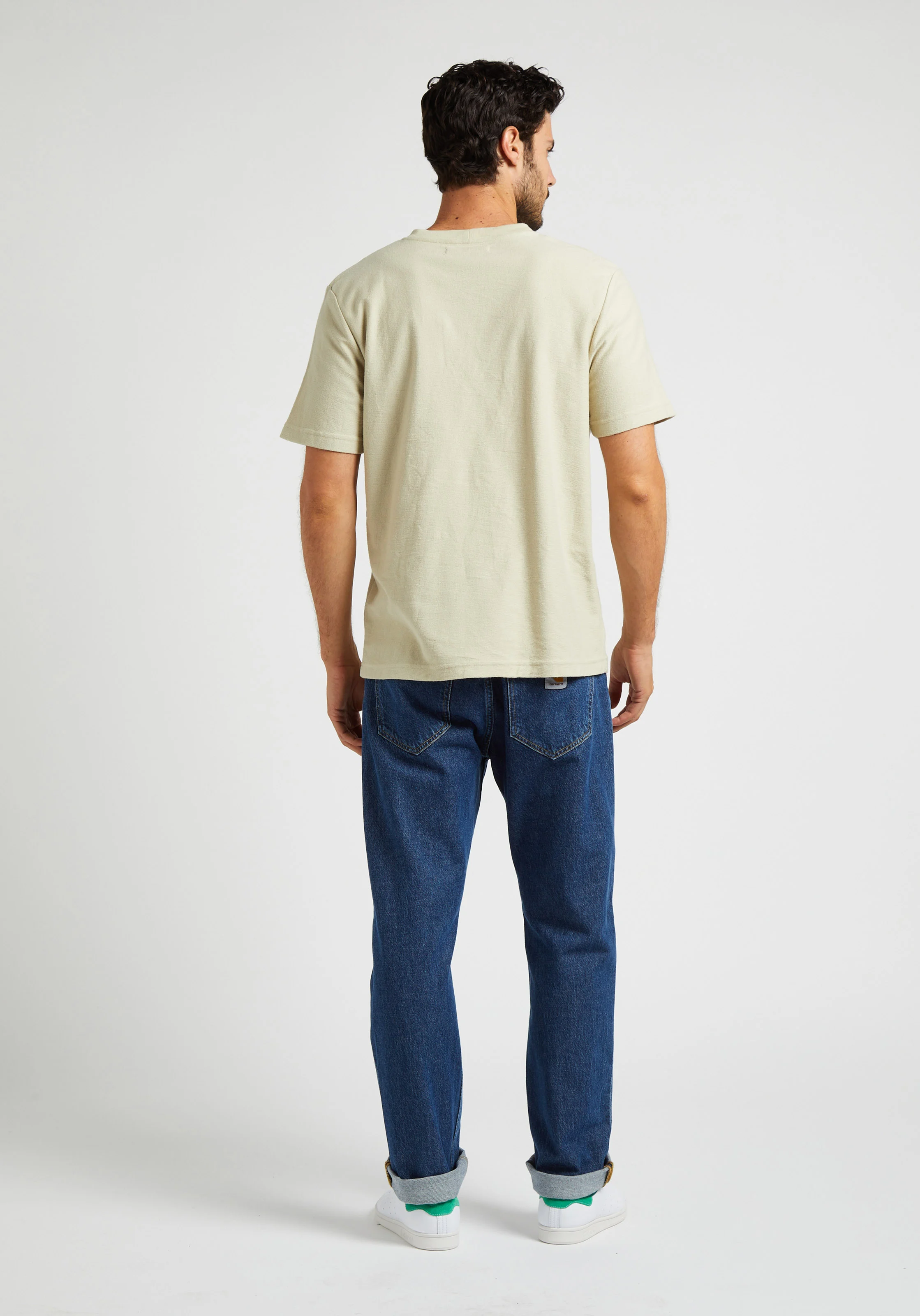 ODIN - Tee-shirt col rond regular-fit en coton bio mélangé | Gris