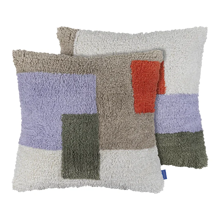 Mette Ditmer - Brick Kissenbezug, gestickt, 50 x 50 cm, dark olive