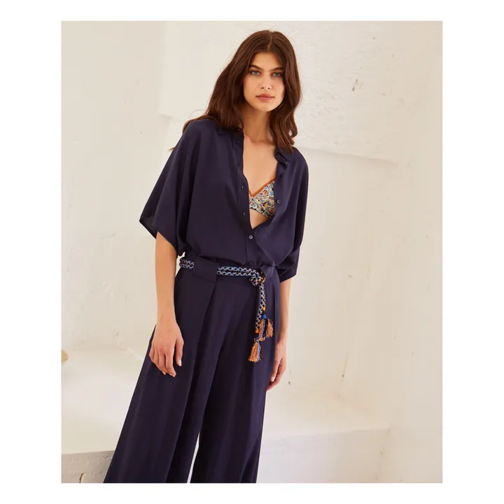 Momoni Chemise Brooklyn Soie | Bleu nuit