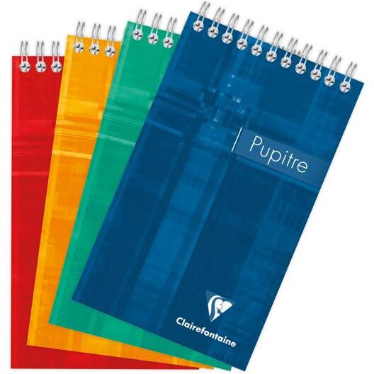 Bloc Pupitre reliure intégrale 10,5x17cm 80 feuilles détachables lignées Couleur aléatoire - Assortis