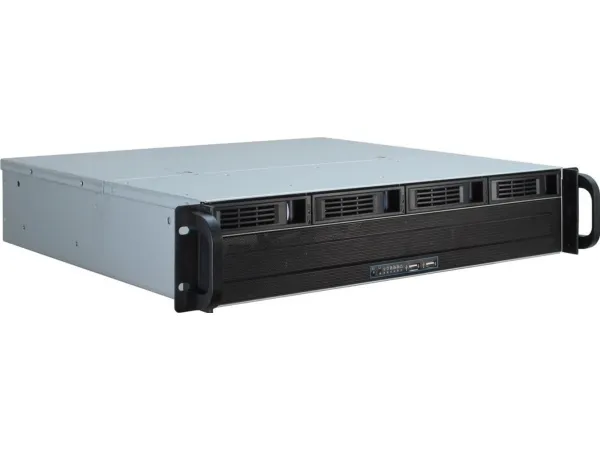 Inter-Tech IPC 2U-2404S - Rack-monterbar - 2U - micro-ATX - SATA/SAS - hot-swap - ingen strømforsyning (ATX) - USB