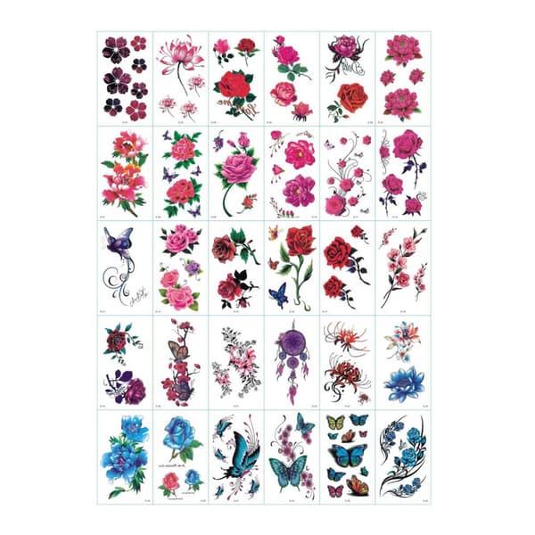 Midlertidige tatoveringer falske tatoveringer blomster falske falske tatoveringer