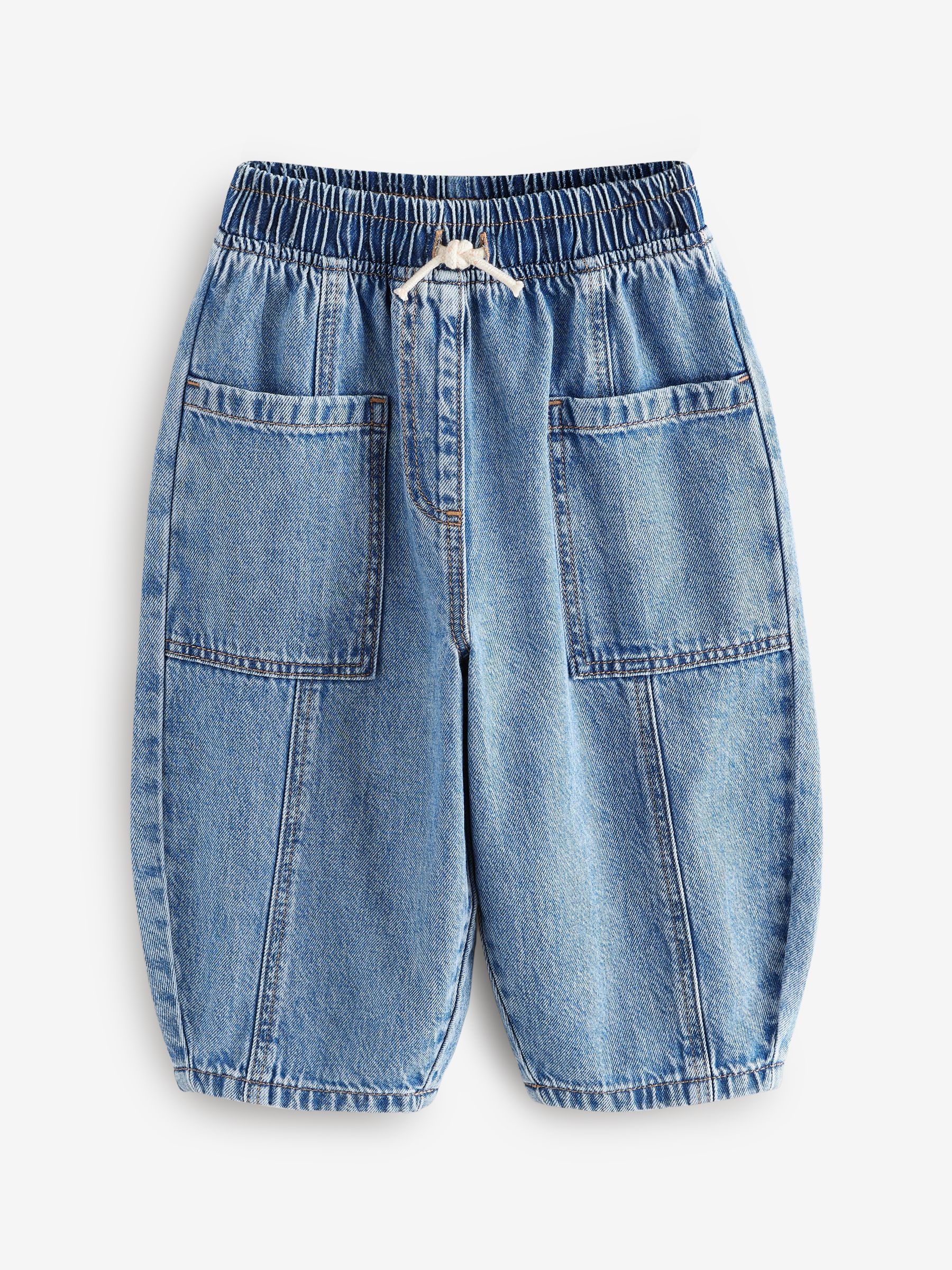 Middenblauw denim - Barrel 100% katoenen jeans (3mnd-7jr)