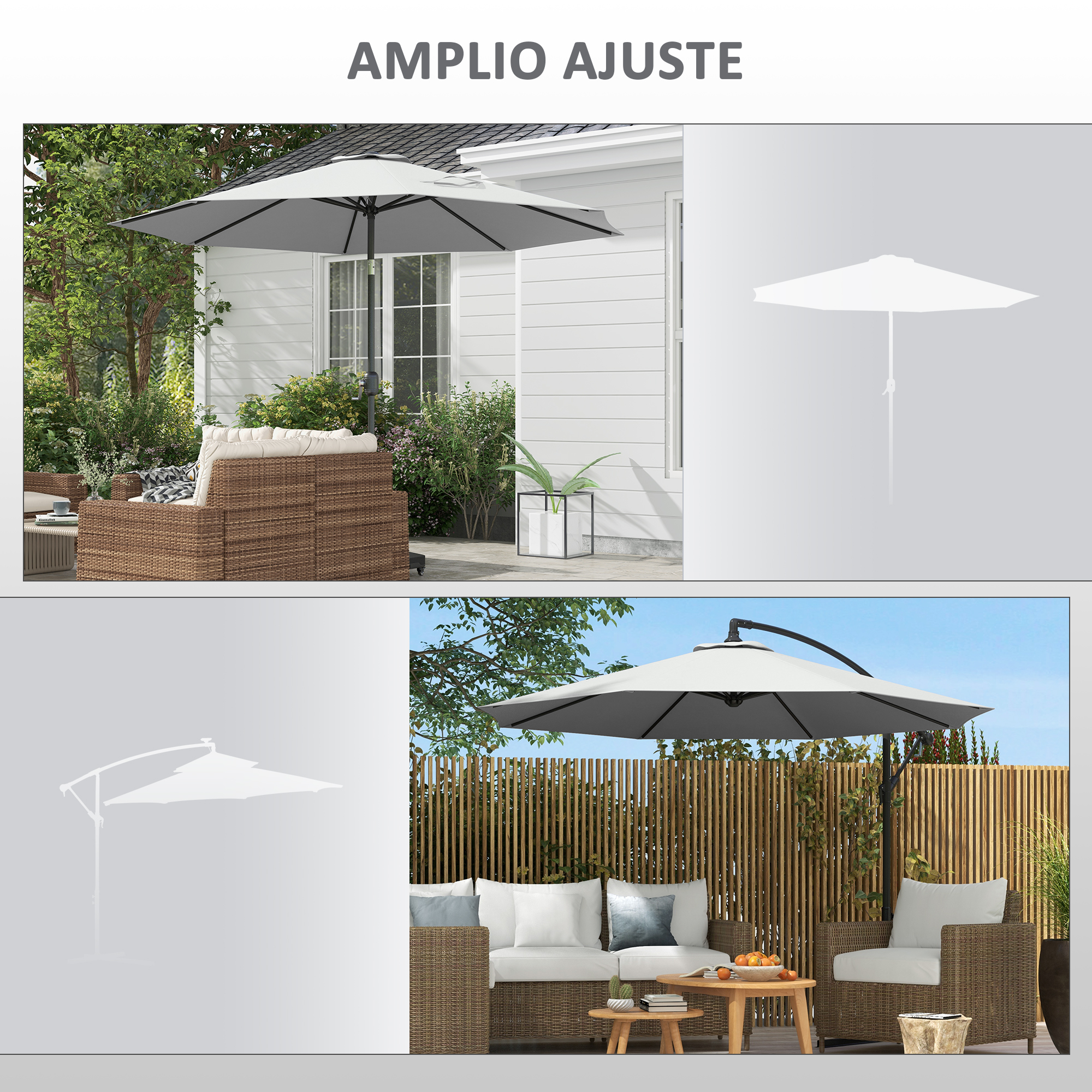Capa de substituição para guarda-sol Outsunny de 3 m, com ventilação superior, em poliéster, para uso externo.