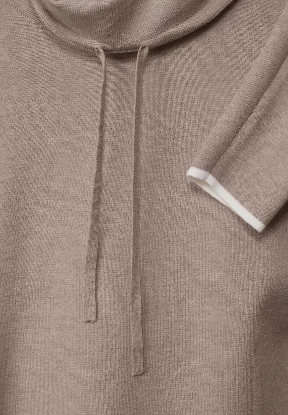 Pullover mit Tunnelzugband - whisper mocca melange