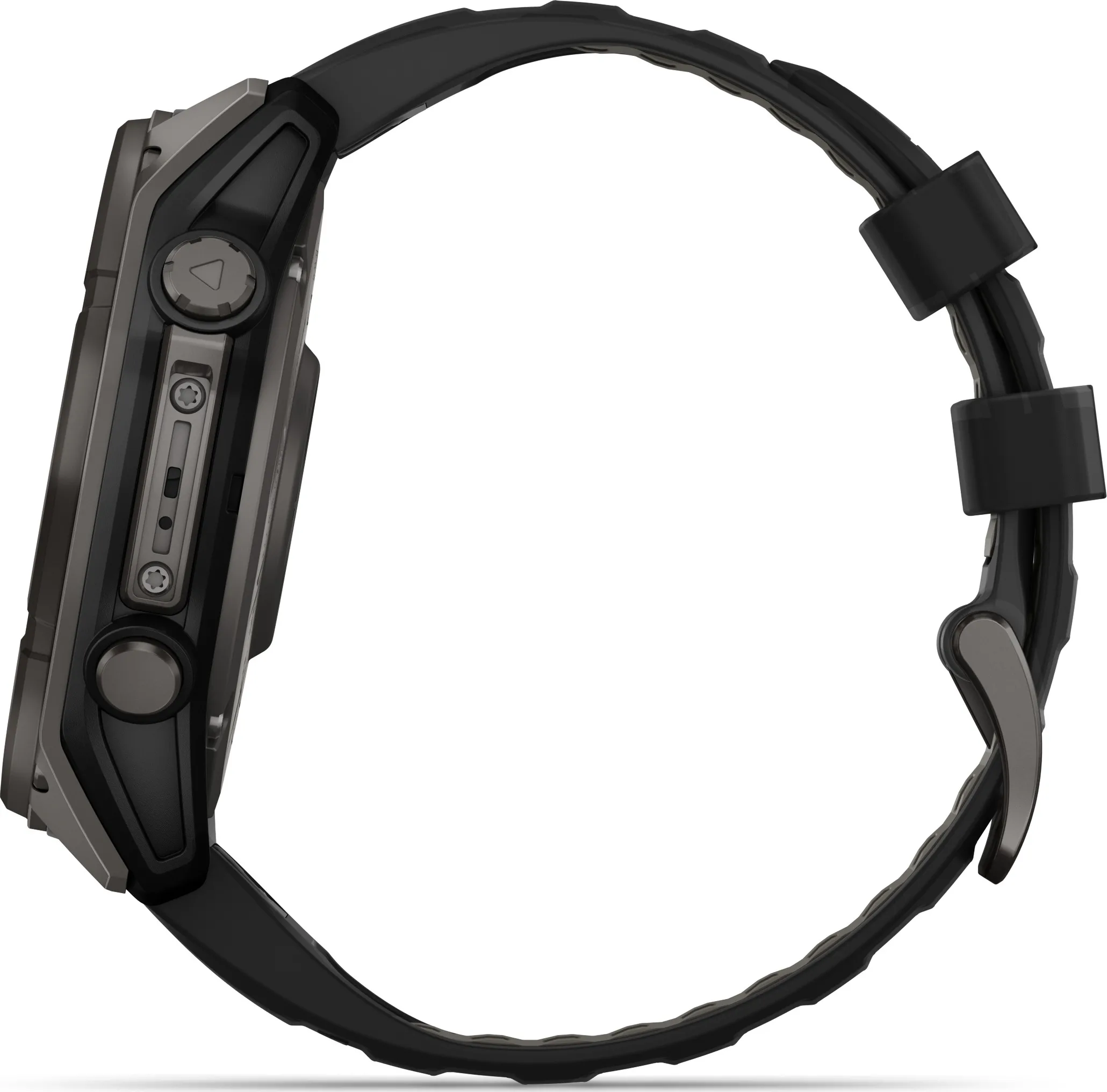 Garmin Fenix 8 Solar 51mm, Sapphire Solar Carbon Gray DLC Titanium - Black/Pebble Grey Silicone Strap