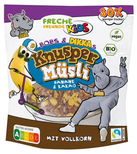 Freche Freunde Kids BIO Bobs & DIKKAs Knusper Müsli Banane & Kakao