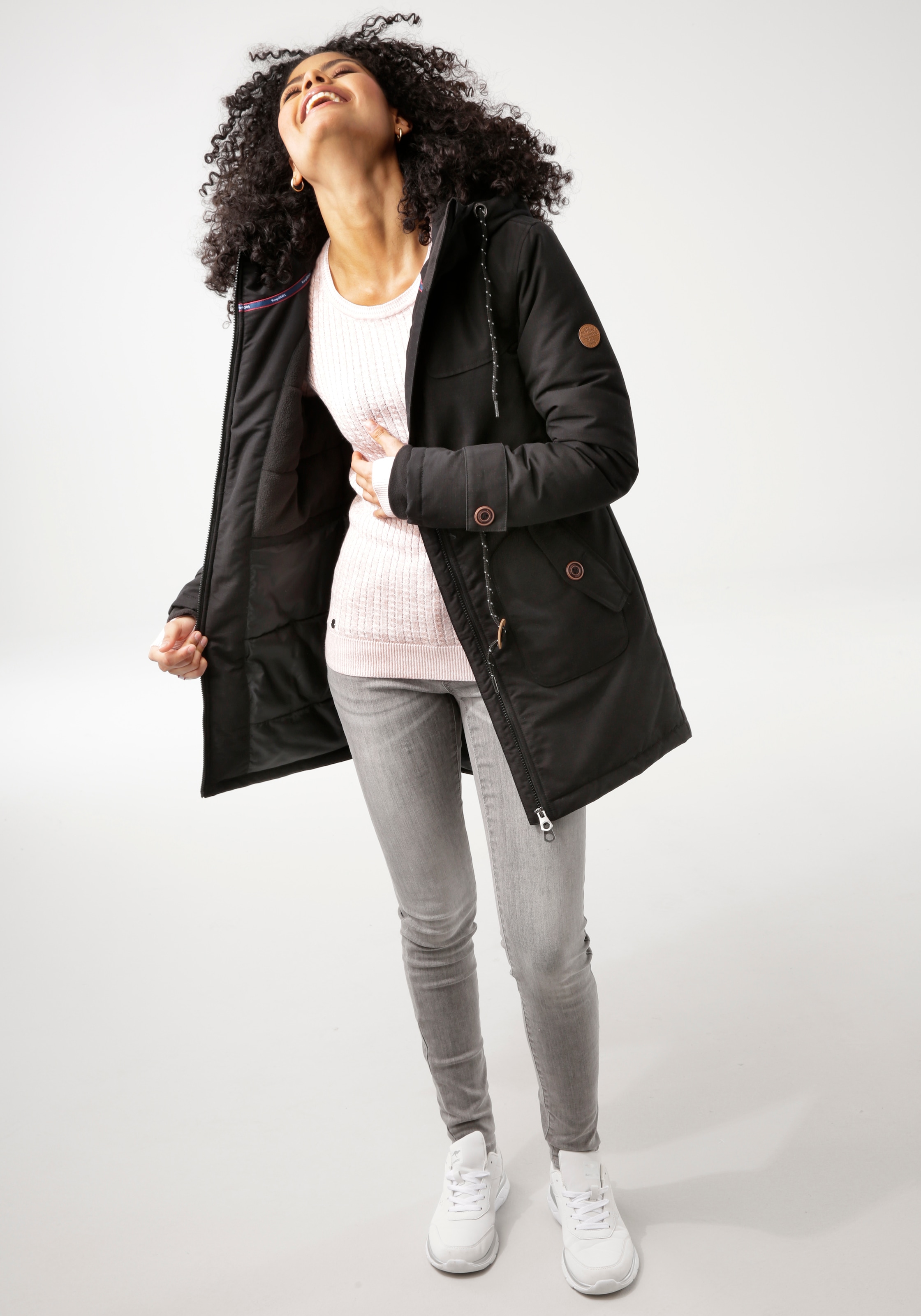 KangaROOS Winterjacke mit Kapuze mit Fleece-Fütterung