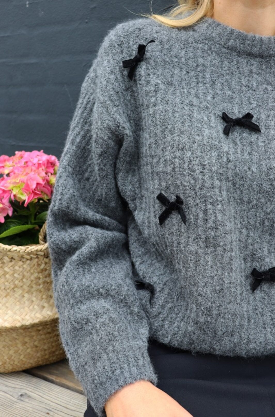 Liberte Fro-Bow-Pullover dark grey